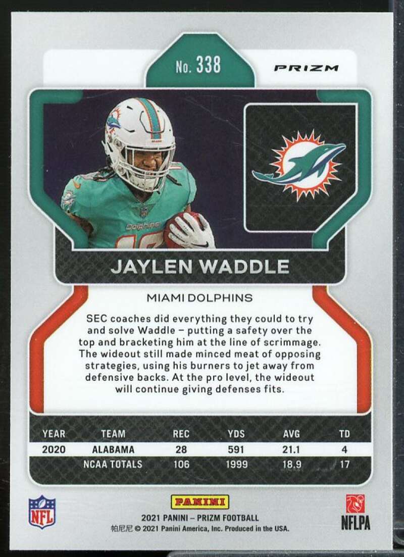 Jaylen Waddle Rookie Card 2021 Panini Prizm Prizms Red Ice #338  Image 2
