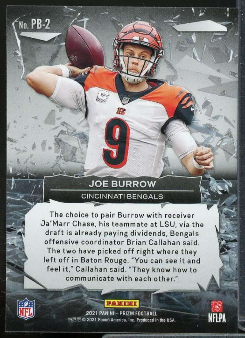 Joe Burrow Card 2021 Panini Prizm Prizm Break #2  Image 2