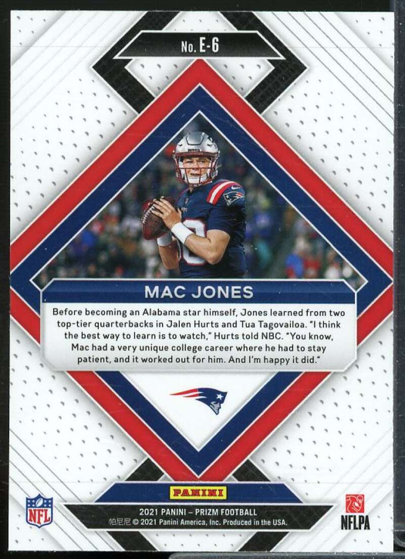 Mac Jones Rookie Card 2021 Panini Prizm Emergent #6  Image 2