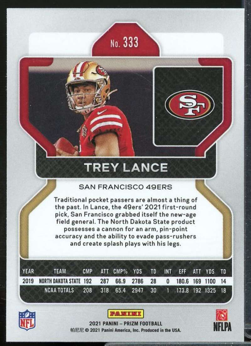 Trey Lance Rookie Card 2021 Panini Prizm #333  Image 2