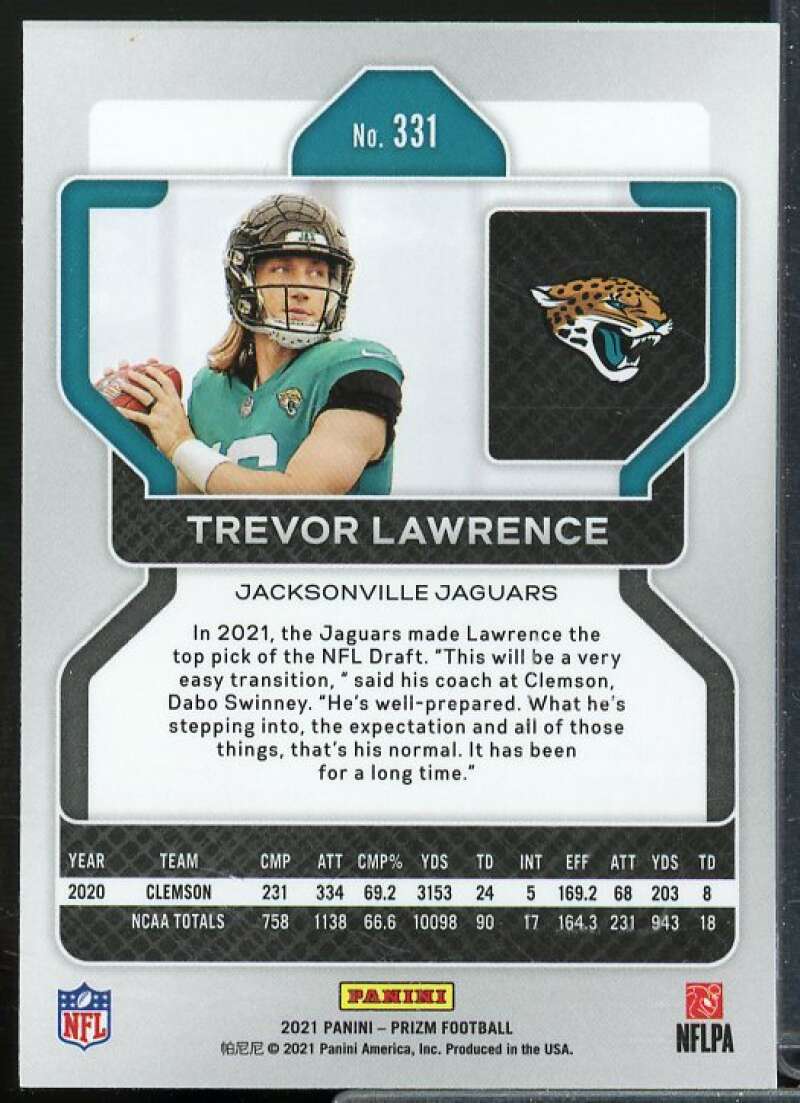 Trevor Lawrence Rookie Card 2021 Panini Prizm #331  Image 2