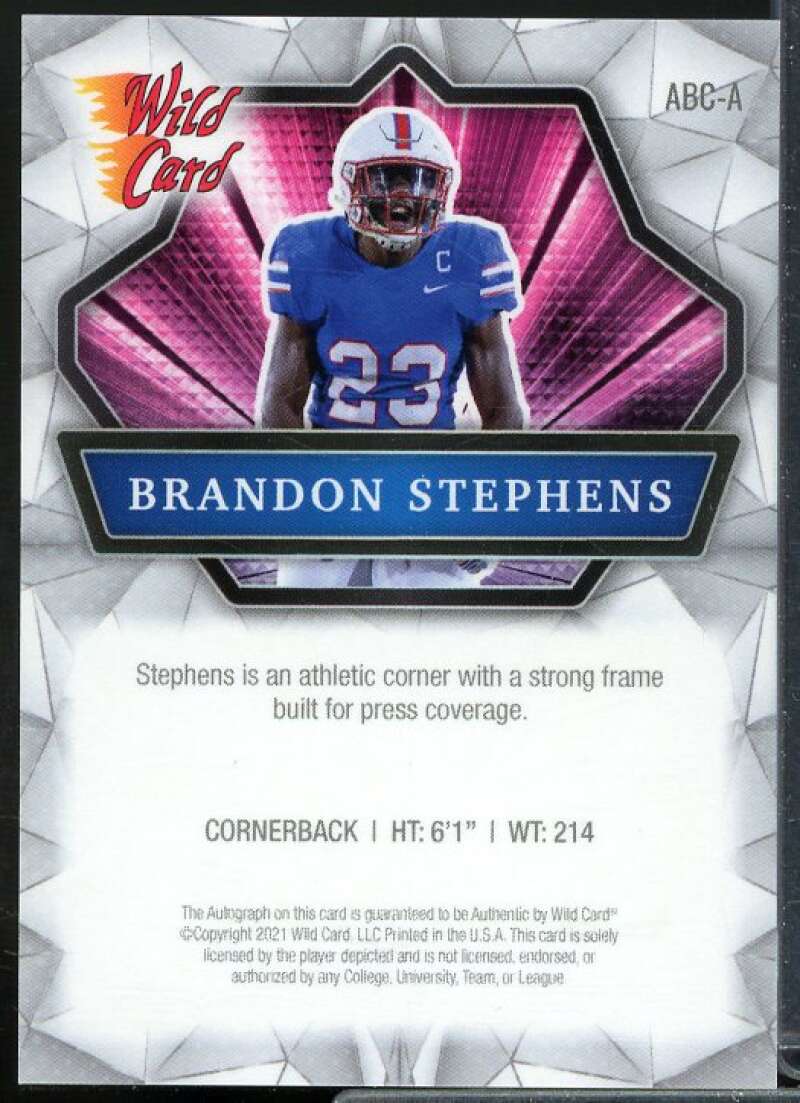 Brandon Stephens AU Rookie Card 2021 Panini Contenders Wild Card #197  Image 2