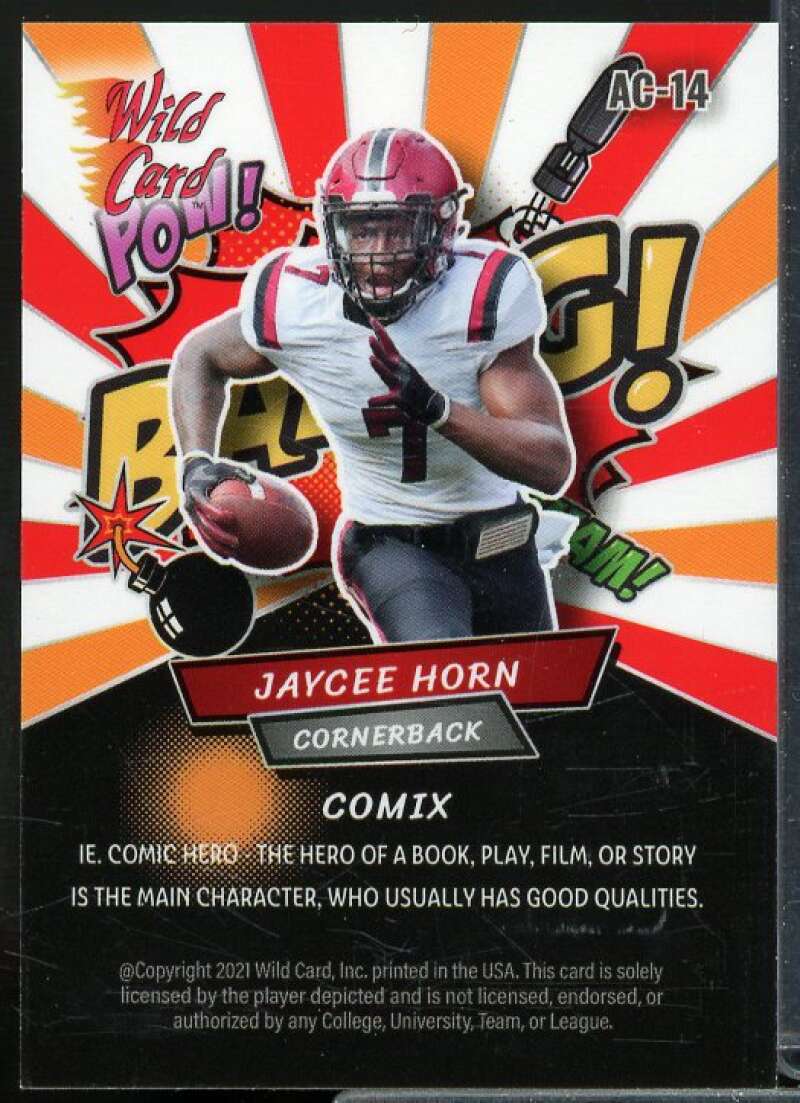 Jaycee Horn Rookie 2021 Wild Alumination Comix Holo Lux Red Orange #AC14  Image 2