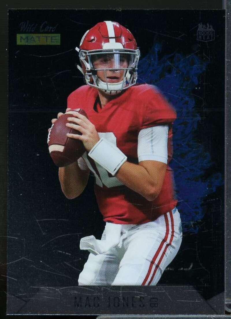 Mac Jones Rookie Card 2021 Wild Card Matte Black Retail Red Hot Rookies #MRHR3  Image 1