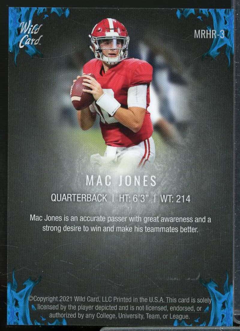 Mac Jones Rookie Card 2021 Wild Card Matte Black Retail Red Hot Rookies #MRHR3  Image 2