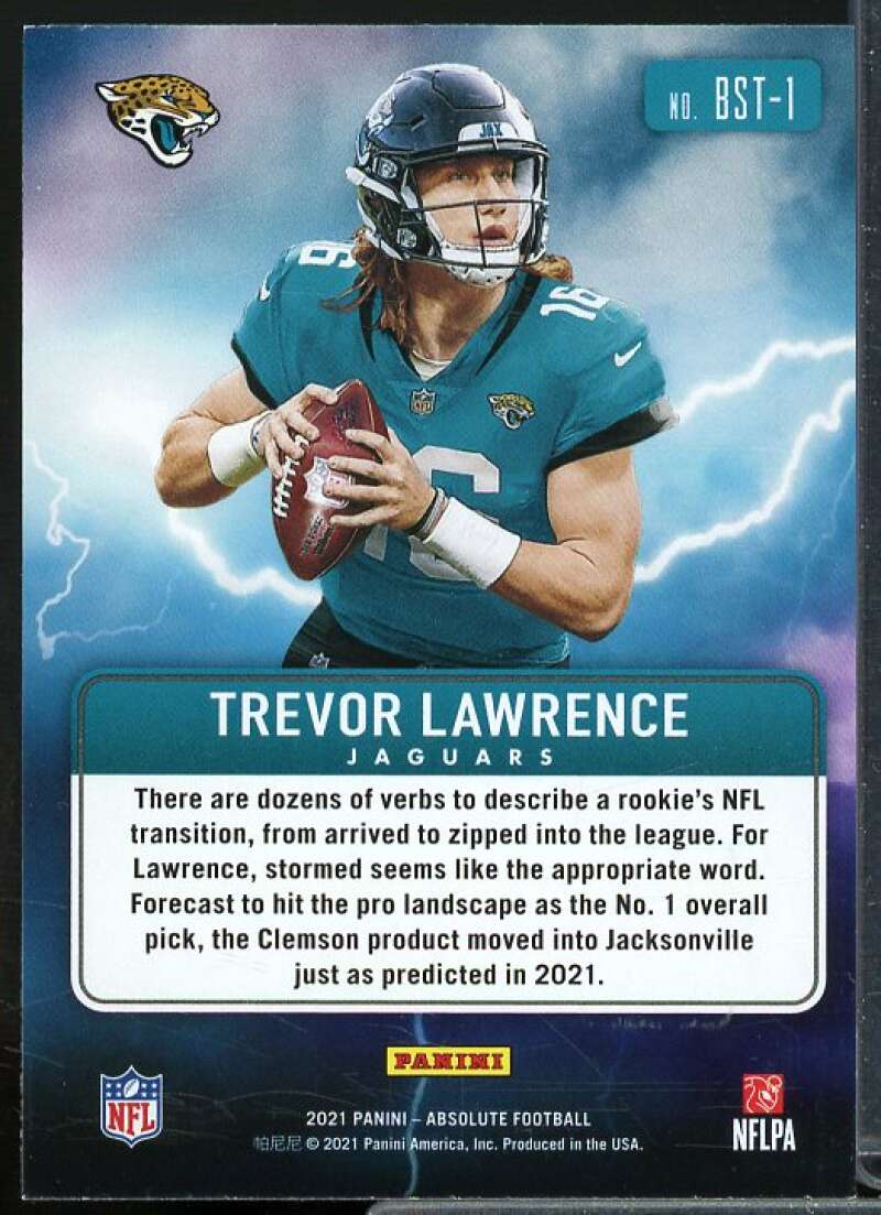 Trevor Lawrence Rookie Card 2021 Absolute By Storm #1  Image 2
