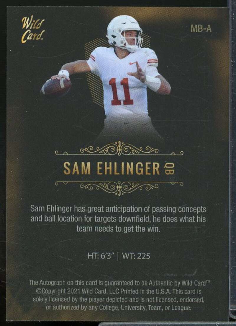Autograph Rookie Card 2021 Wild Card Matt Black Retail Sam Ehlinger #MB-A  Image 2