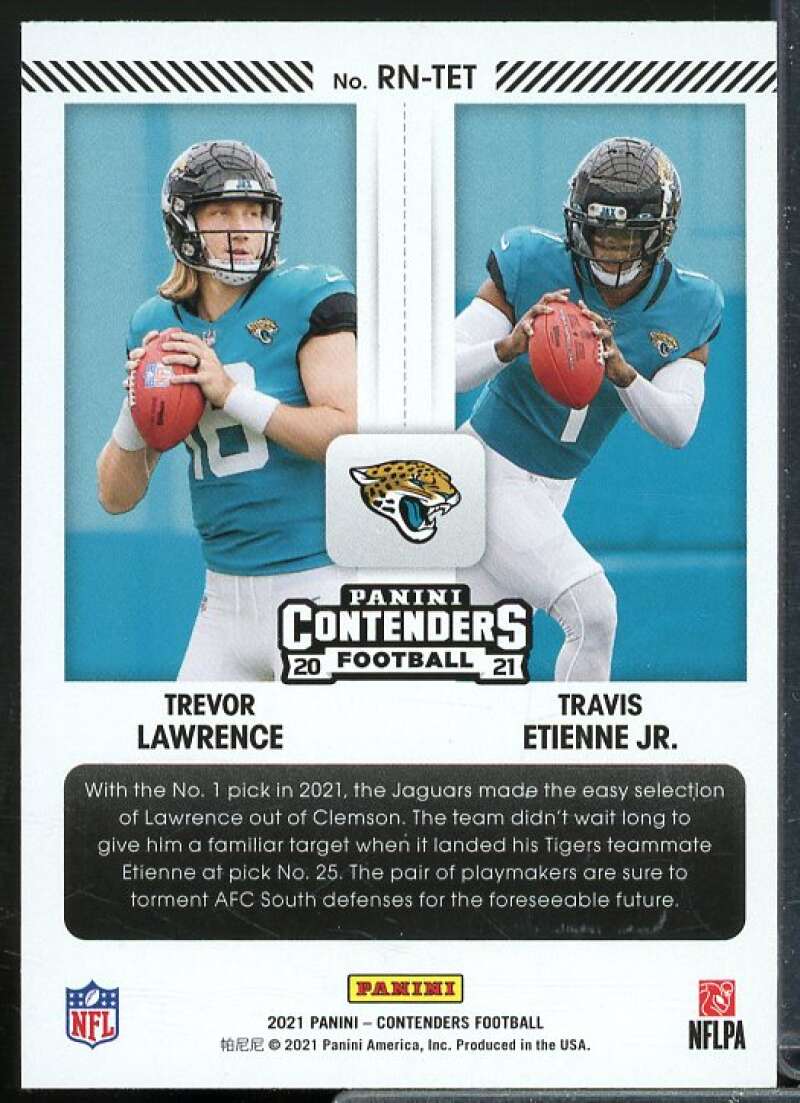 Travis Etienne Jr./Trevor Lawrence Card 2021 Panini Contenders Round Numbers #1  Image 2