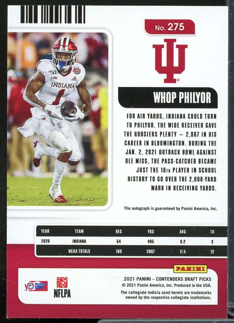 Whop Philyor AU Rookie 2021 Panini Contenders Draft Picks Game Ticket Red #275  Image 2