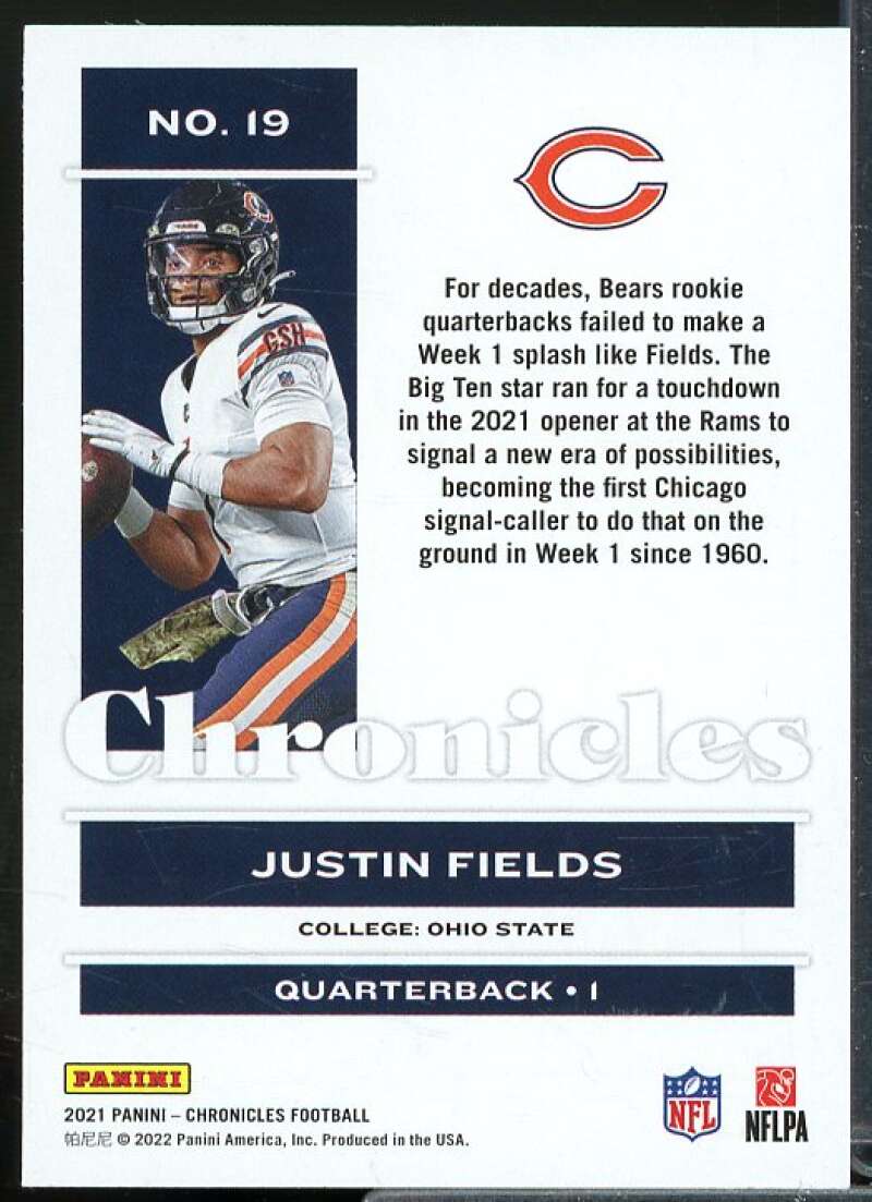 Justin Fields Rookie Card 2021 Panini Chronicles #19  Image 2