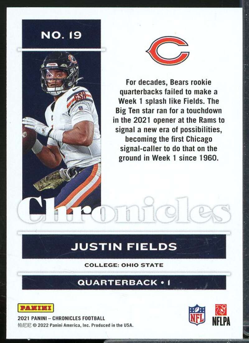 Justin Fields Rookie Card 2021 Panini Chronicles #19  Image 2
