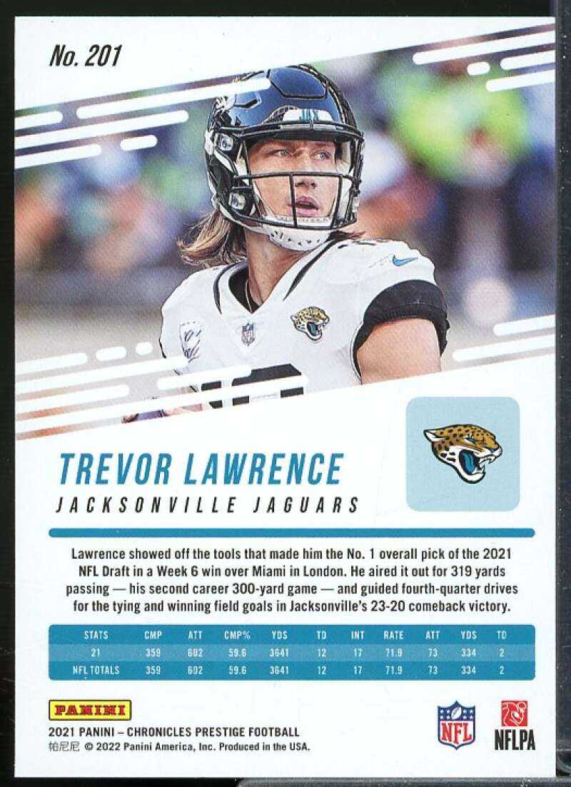 Trevor Lawrence Rookie Card 2021 Panini Chronicles Prestige Rookies Update #201  Image 2