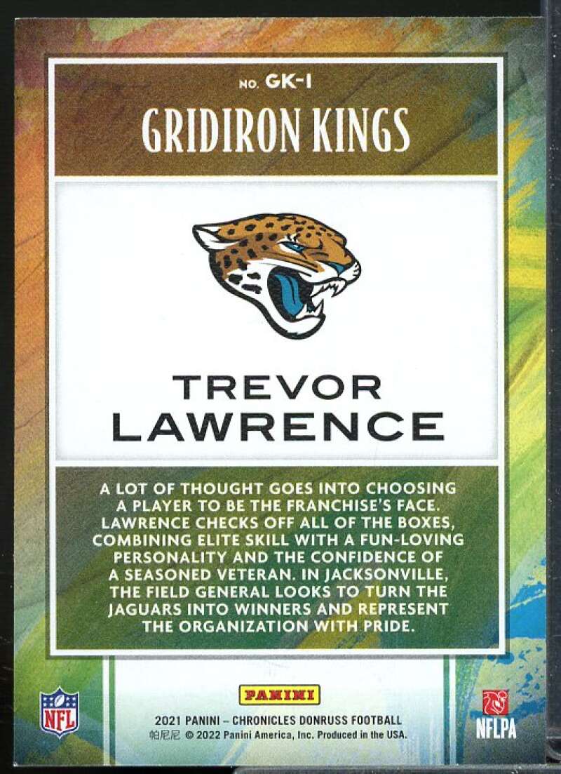 Trevor Lawrence Rookie Card 2021 Donruss Rookie Gridiron Kings #1  Image 2