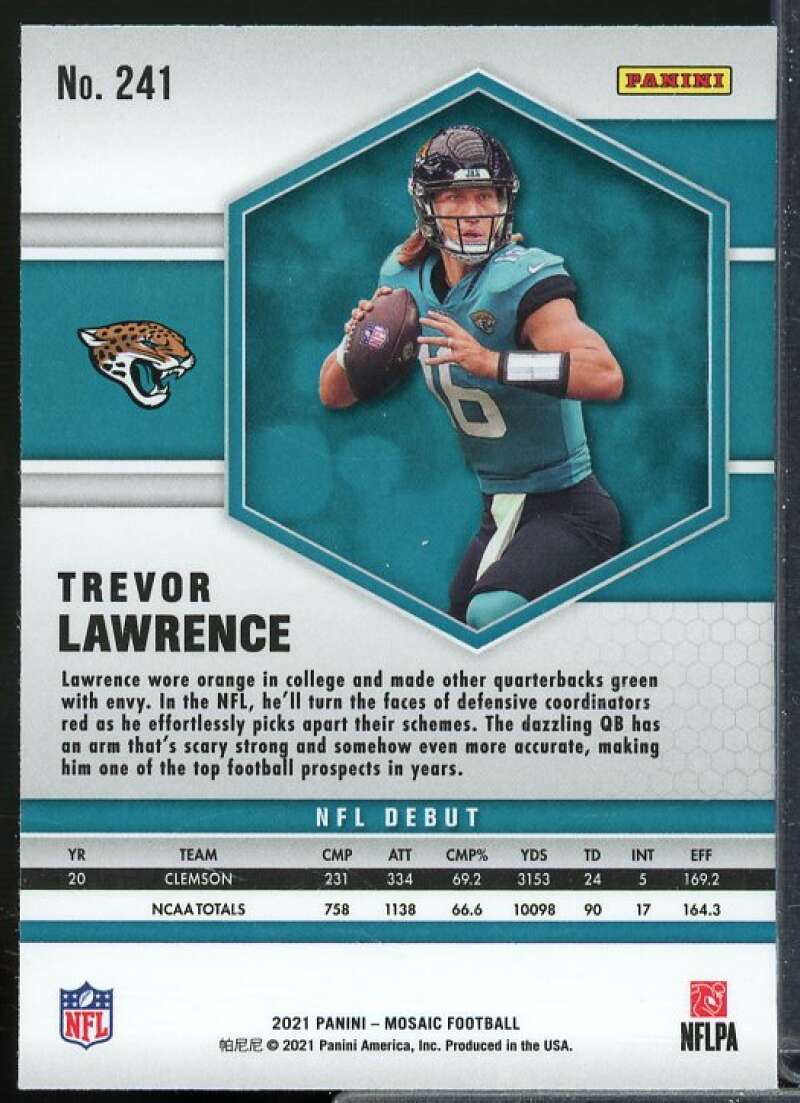 Trevor Lawrence DEB Rookie Card 2021 Panini Mosaic #241  Image 2