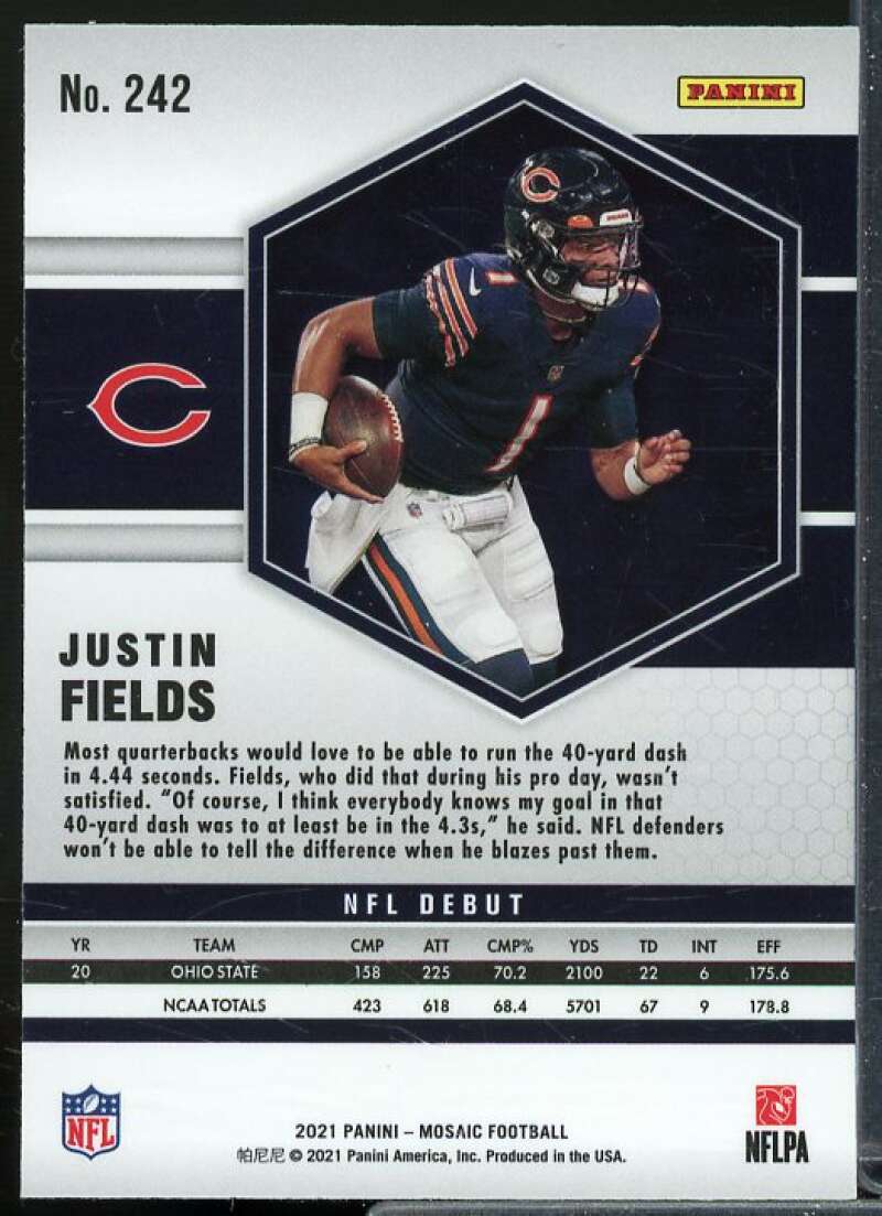 Justin Fields DEB Rookie Card 2021 Panini Mosaic #242  Image 2