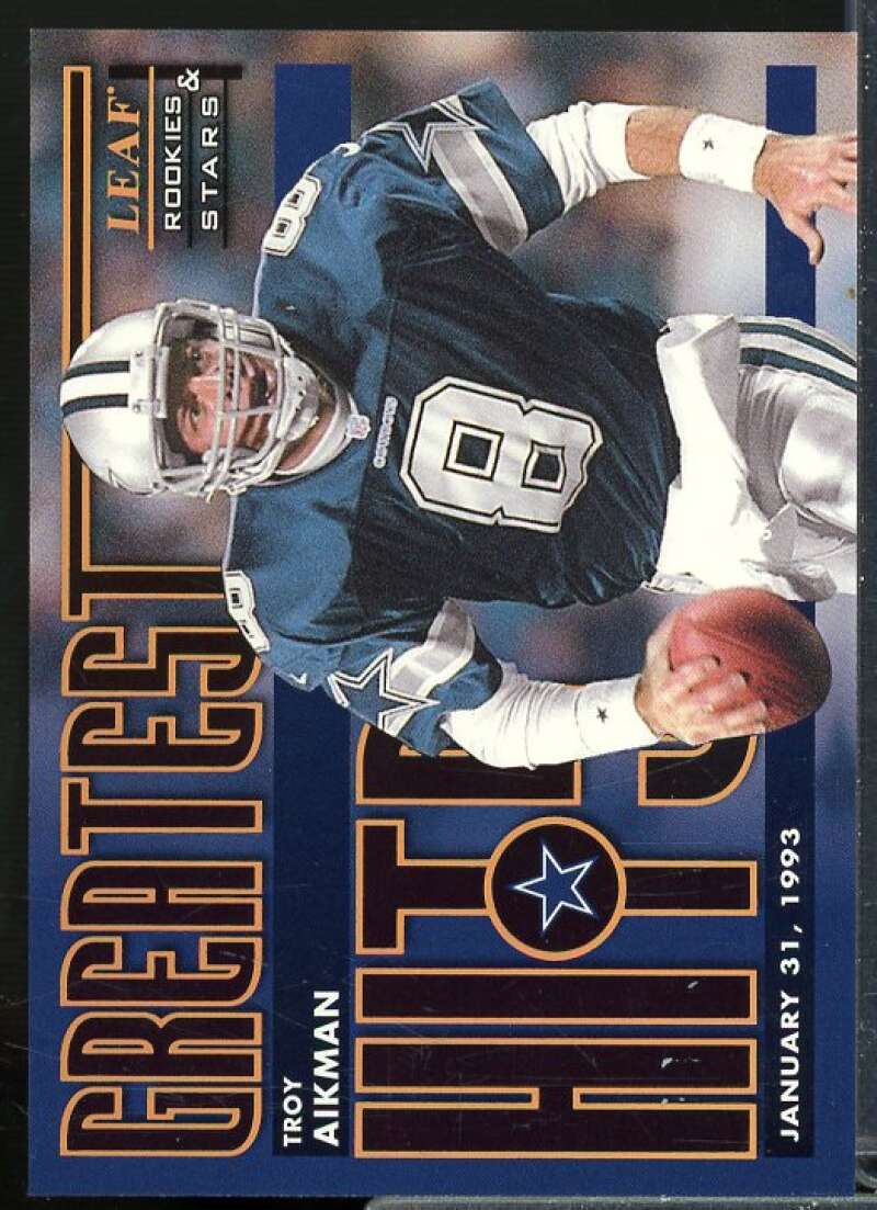 Troy Aikman Card 1998 Leaf Rookies Stars Greatest Hits #12  Image 1
