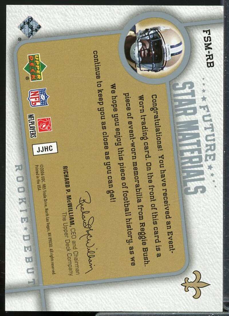 Reggie Bush 2006 Upper Deck Rookie Debut Future Star Materials Silver #FSMRB  Image 2