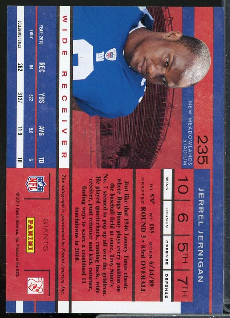 Jerrel Jernigan AU Rookie Card 2011 Playoff Contenders #235A  Image 2