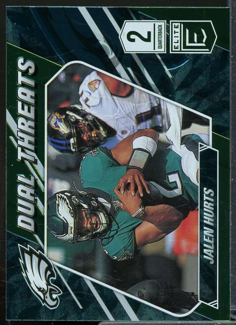 Jalen Hurts Card 2021 Elite Dual Threats Green #9  Image 1