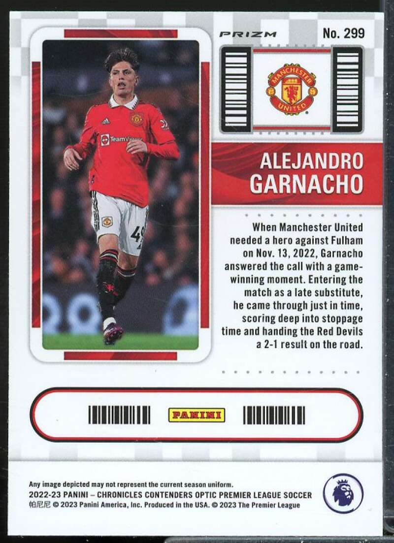 Alejandro Garnacho 2022 Contenders Optic English Premier League Red Mojo #299  Image 2