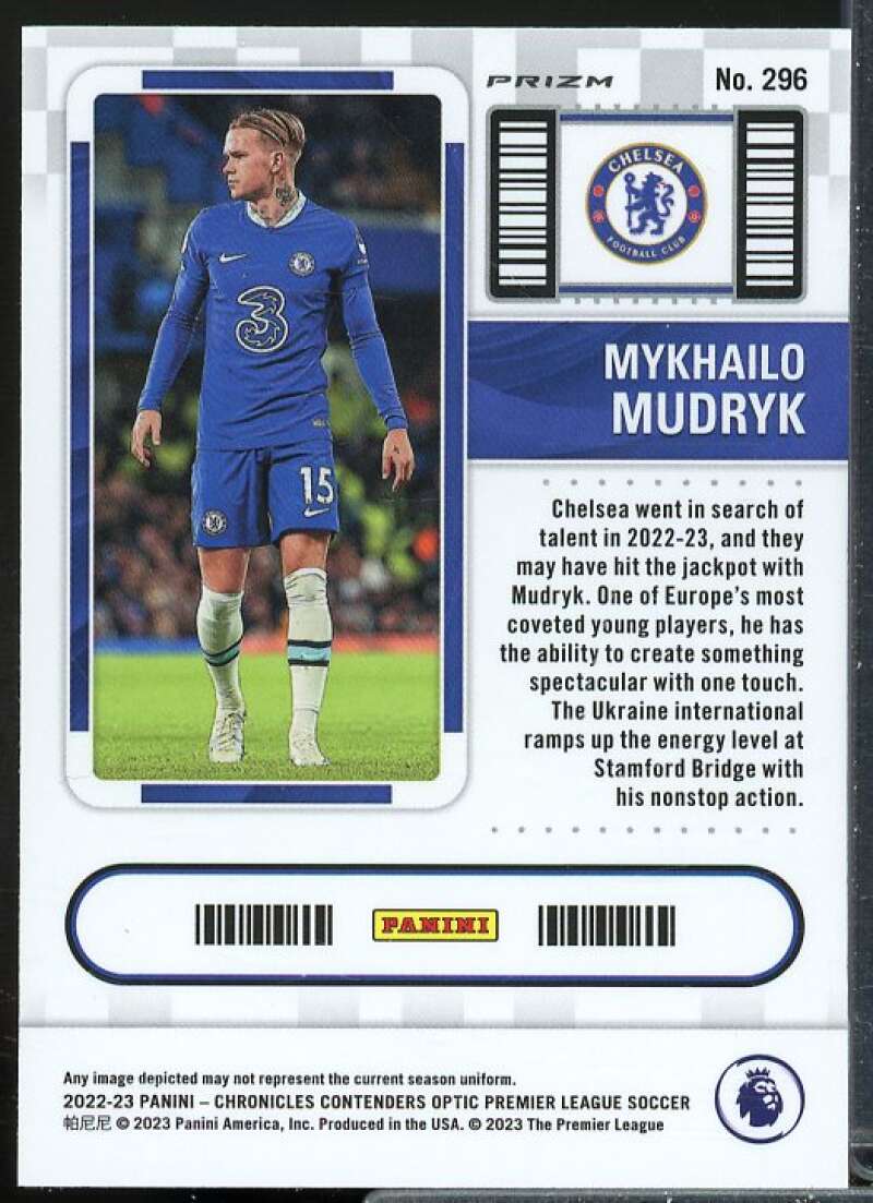 Mykhailo Mudryk Card 2022 Contenders Optic English Premier League Red Mojo #296  Image 2