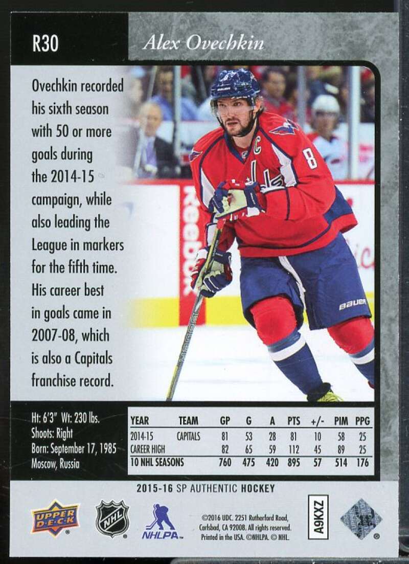 Alexander Ovechkin Card 2015-16 SP Authentic '95-96 SP Retro #R30  Image 2