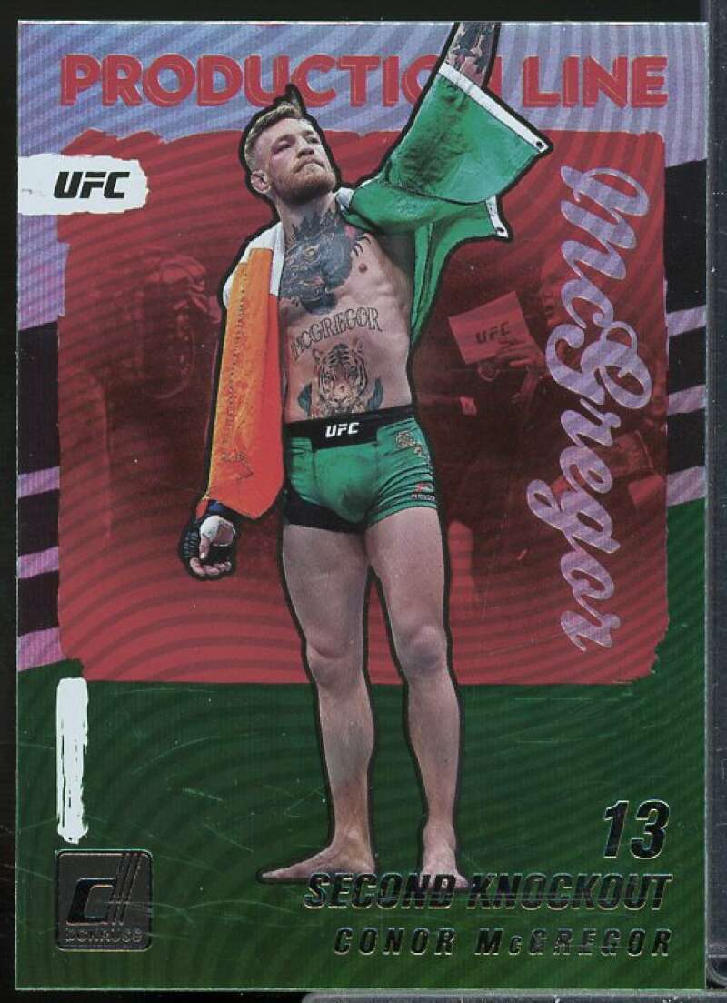 Conor McGregor Card 2022 Donruss UFC Production Line Green Flood #1  Image 1