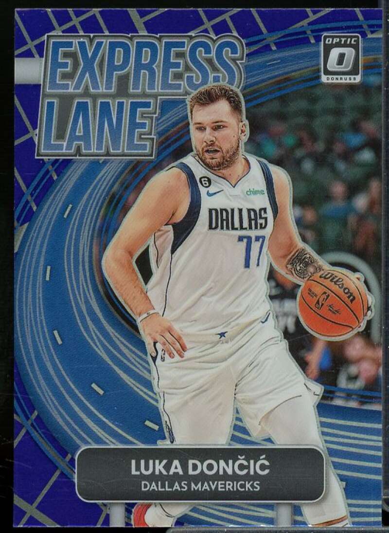 Luka Doncic Card 2022-23 Donruss Optic Express Lane Purple #5  Image 1