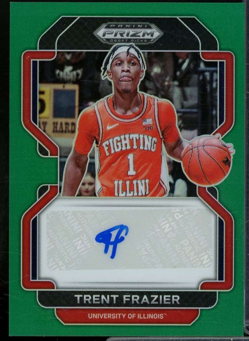 Trent Frazier 2022-23 Prizm Draft Picks Draft Picks Autographs Prizms Green #69  Image 1