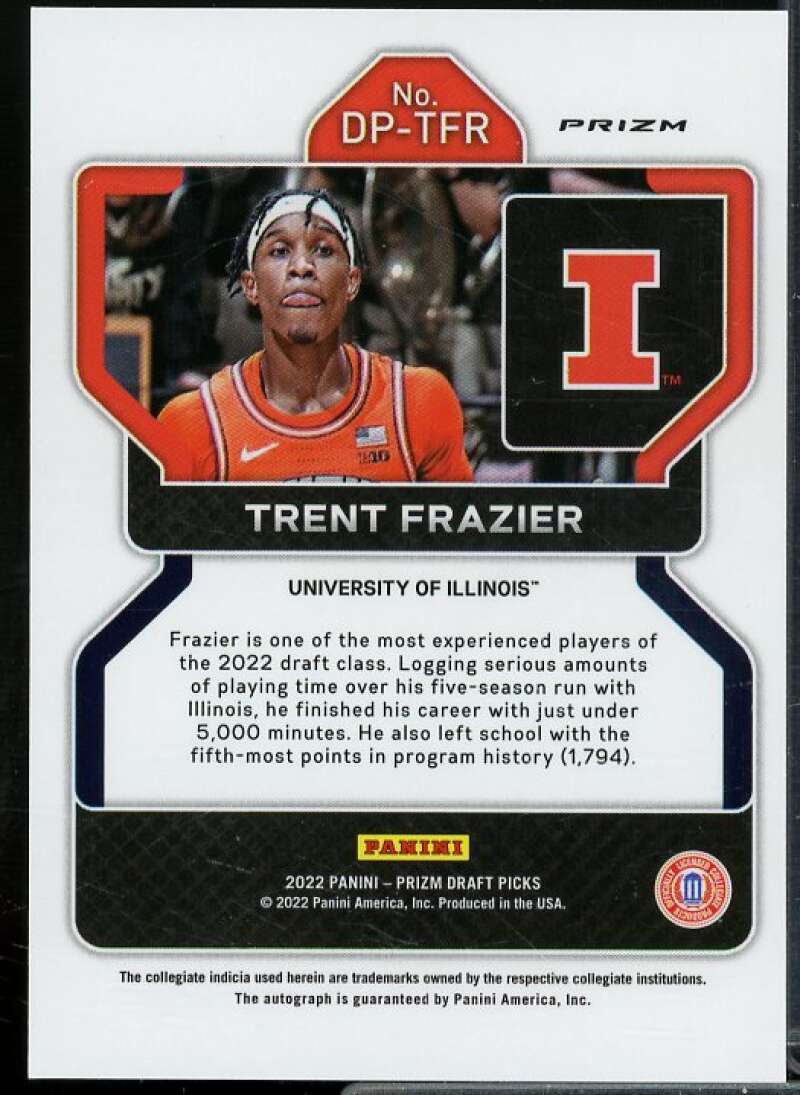 Trent Frazier 2022-23 Prizm Draft Picks Draft Picks Autographs Prizms Green #69  Image 2