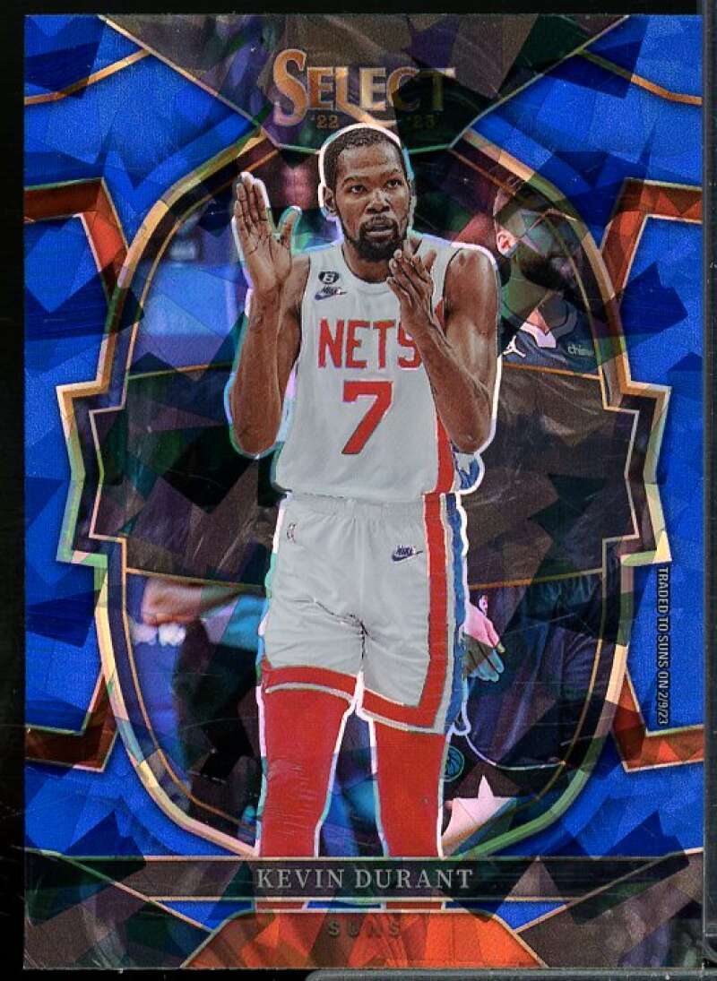 Kevin Durant Card 2022-23 Select Prizms Blue Cracked Ice #37  Image 1