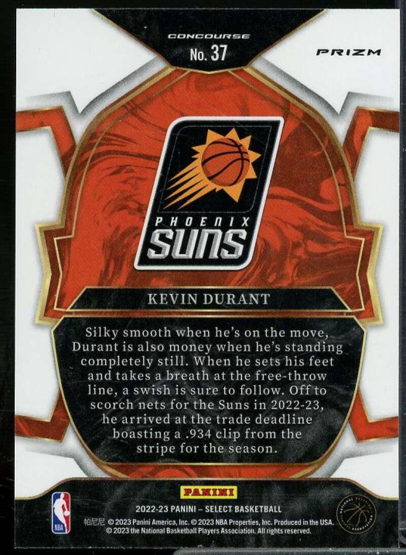 Kevin Durant Card 2022-23 Select Prizms Green White Purple #37  Image 2