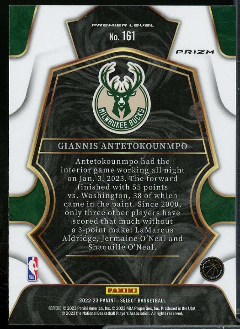 Giannis Antetokounmpo Card 2022-23 Select Prizms Blue #161  Image 2