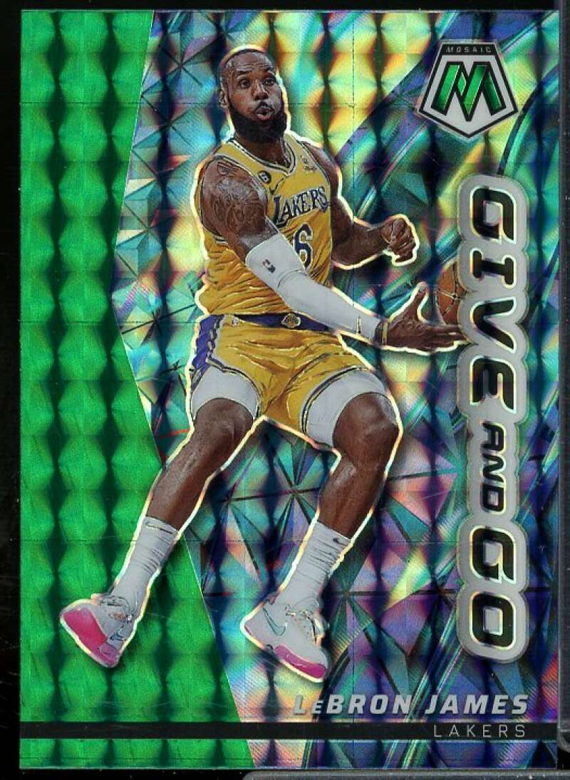 LeBron James Card 2022-23 Panini Mosaic Give Go Mosaic Green #3  Image 1