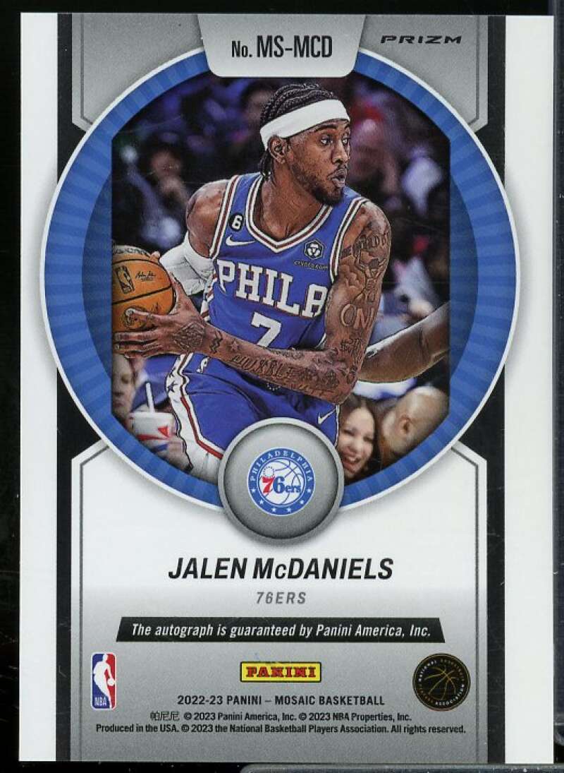 Jalen McDaniels Card 2022-23 Panini Mosaic Scripts #12  Image 2