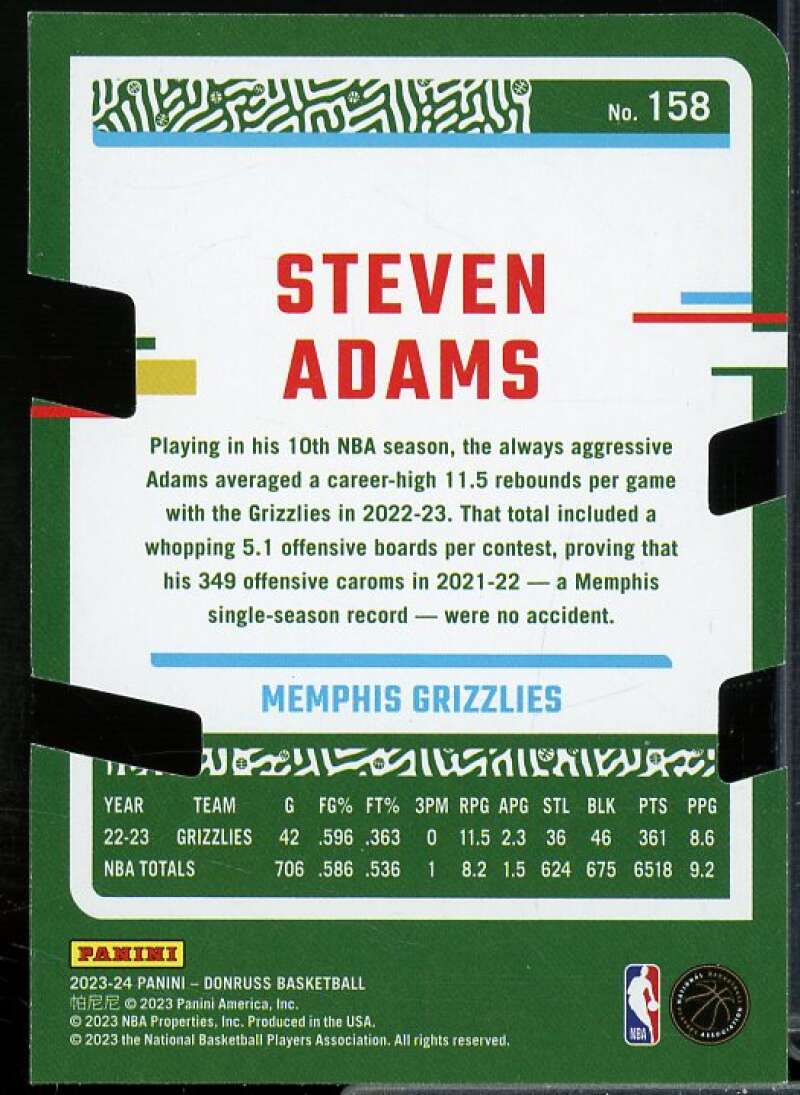 Steven Adams Card 2023-24 Donruss Press Proof Silver Die-Cut #158  Image 2
