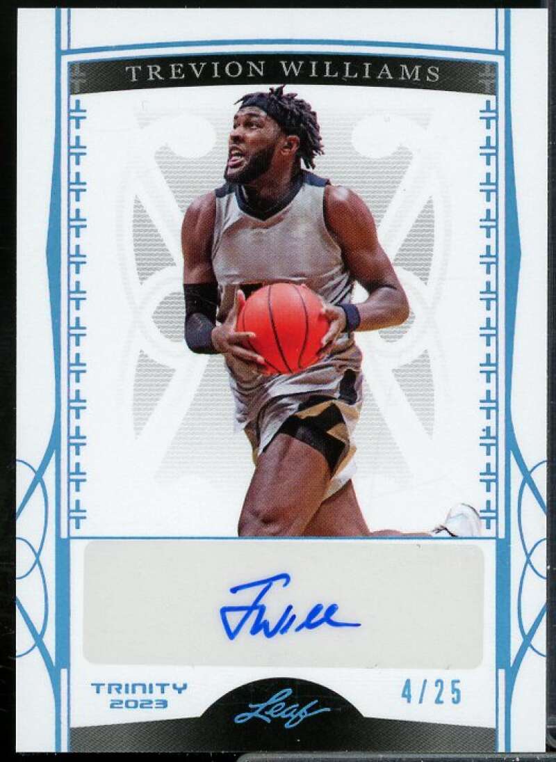 Trevion Williams Rookie Card 2023 Leaf Trinity Platinum Holo #BATW1  Image 1