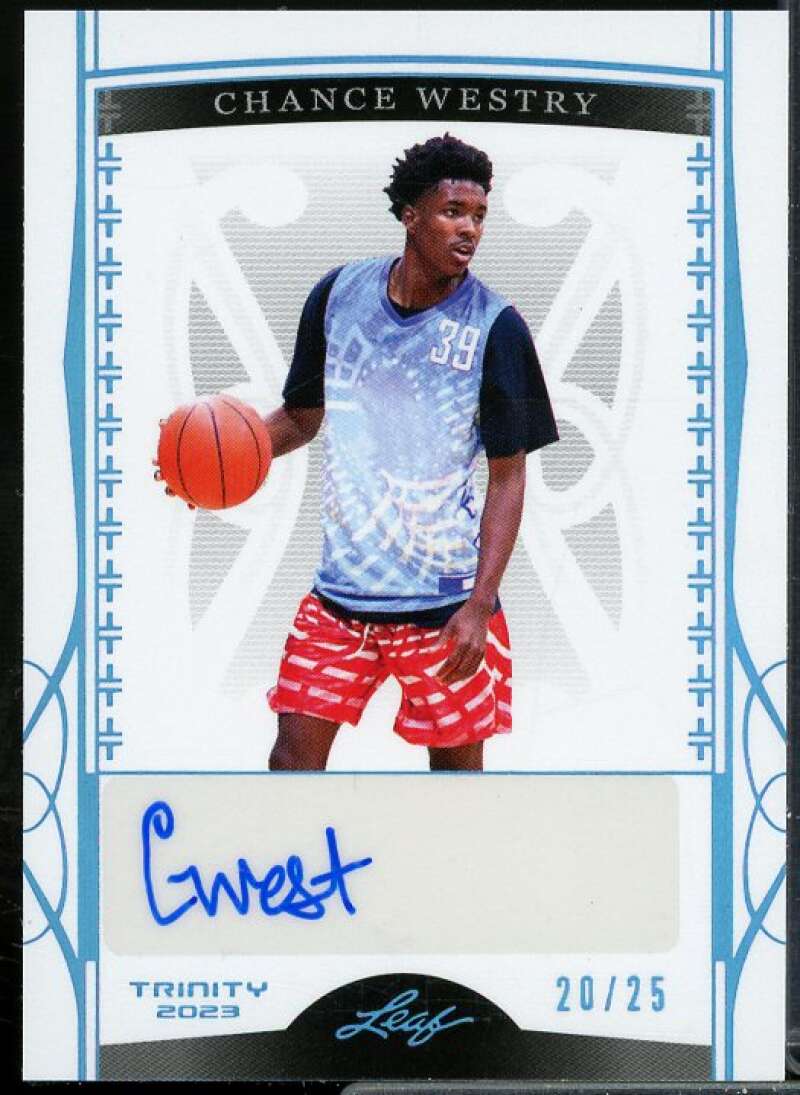 Chance Westry Rookie Card 2023 Leaf Trinity Platinum Holo #BACW1  Image 1