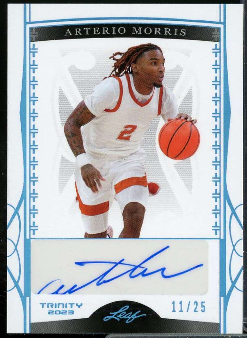 Arterio Morris Rookie Card 2023 Leaf Trinity Platinum Holo #BAAM3  Image 1