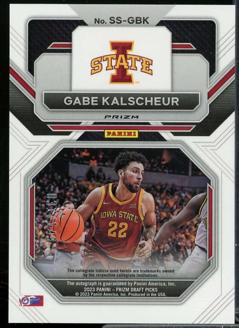 Gabe Kalscheur 2023-24 Prizm Draft Pick Sensational Signatures Prizms Red #37  Image 2