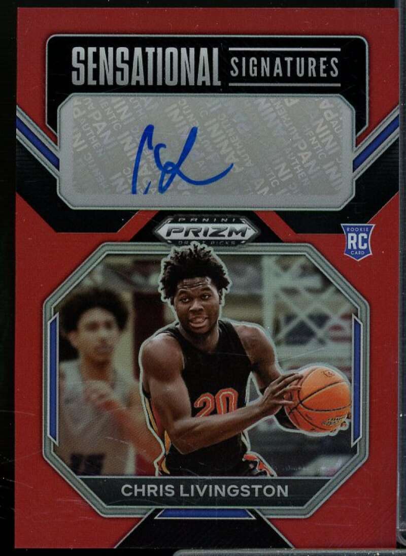 Chris Livingston 2023-24 Prizm Draft Picks Sensational Signatures Prizms Red #1  Image 1
