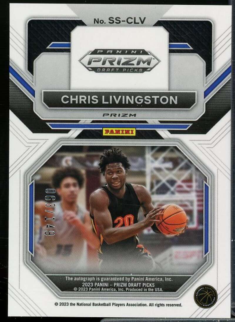 Chris Livingston 2023-24 Prizm Draft Picks Sensational Signatures Prizms Red #1  Image 2