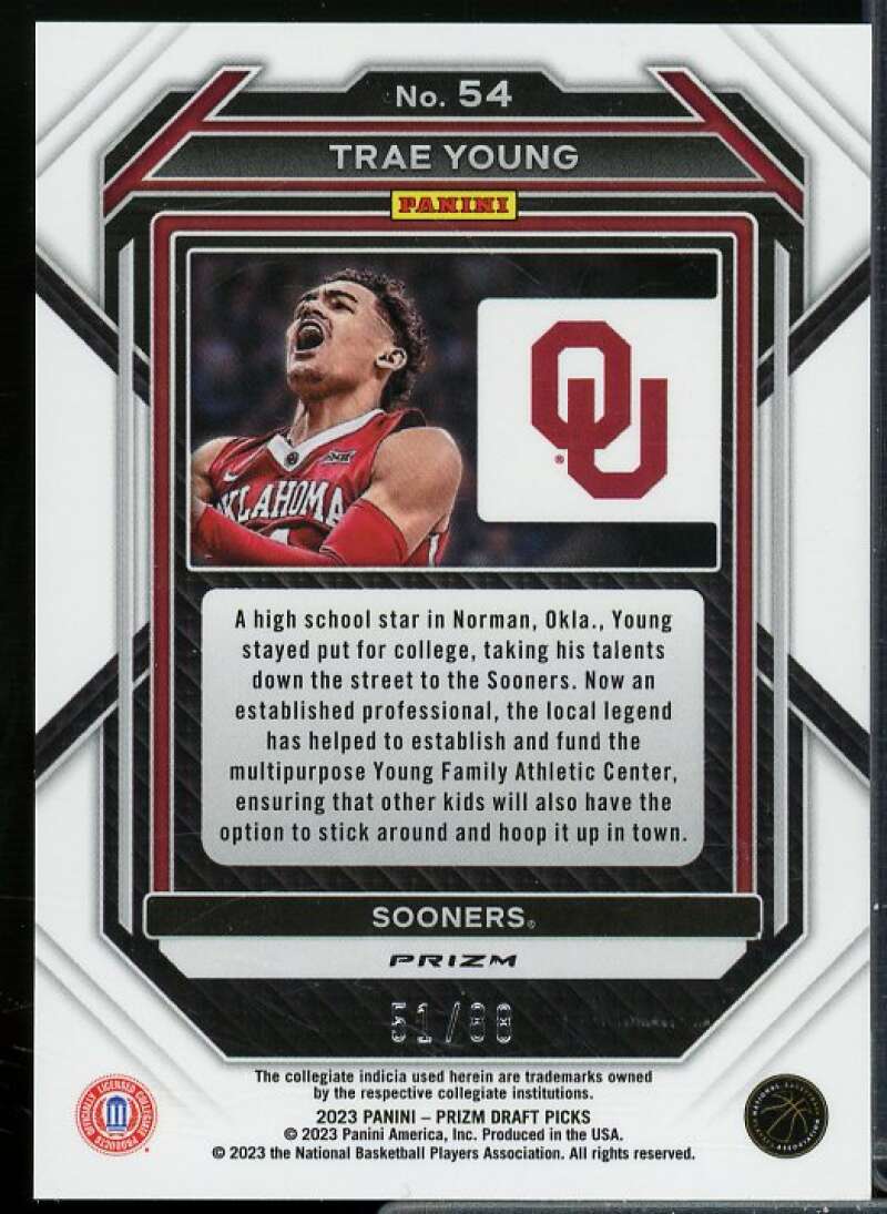 Trae Young Card 2023-24 Panini Prizm Draft Picks Prizms Choice Red #54  Image 2
