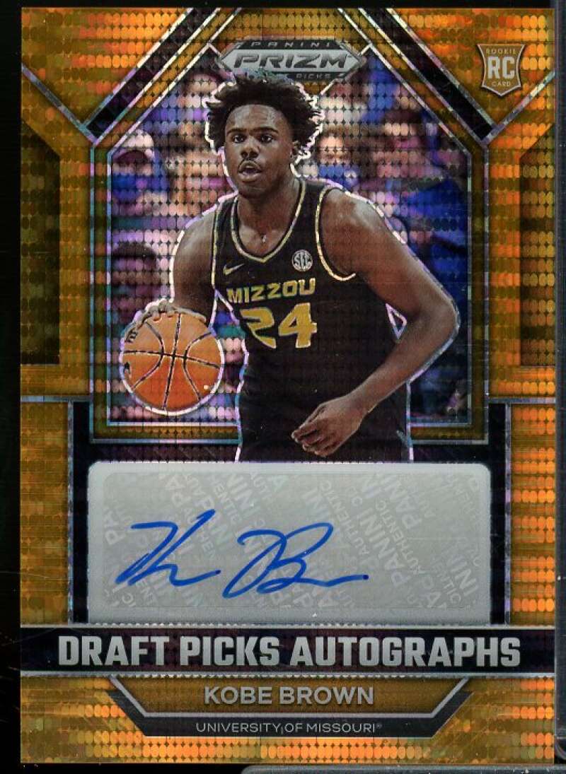 Kobe Brown 2023-24 Panini Prizm Draft Picks Autographs Prizms Orange Pulsar #24  Image 1
