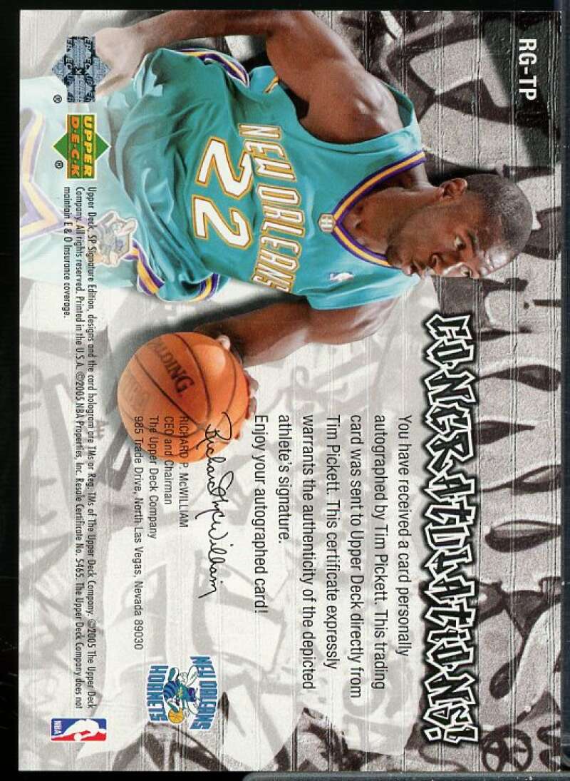 Tim Pickett Card 2004-05 SP Signature Edition Rookie GRAPHiti #TP  Image 2