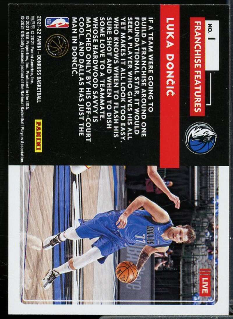 Luka Doncic Card 2021-22 Donruss Franchise Features #1  Image 2