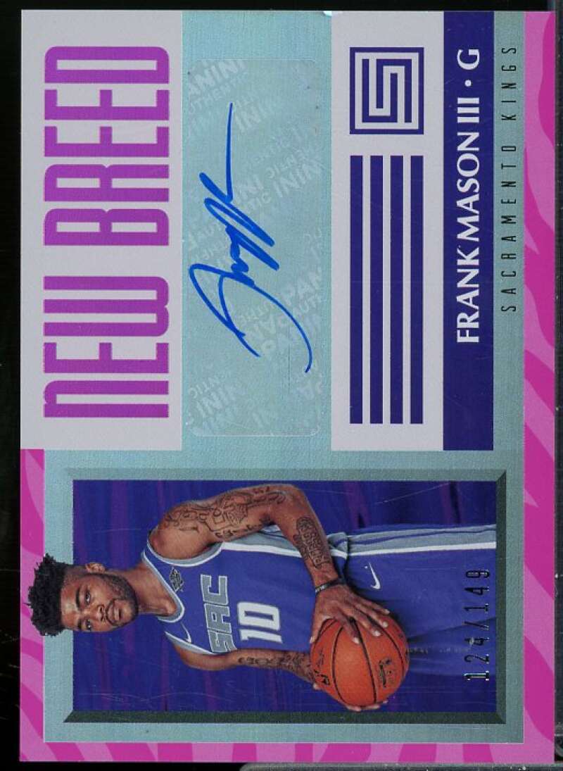 Frank Mason III Rookie Card 2017-18 Panini Status New Breed Autographs Pink #21  Image 1