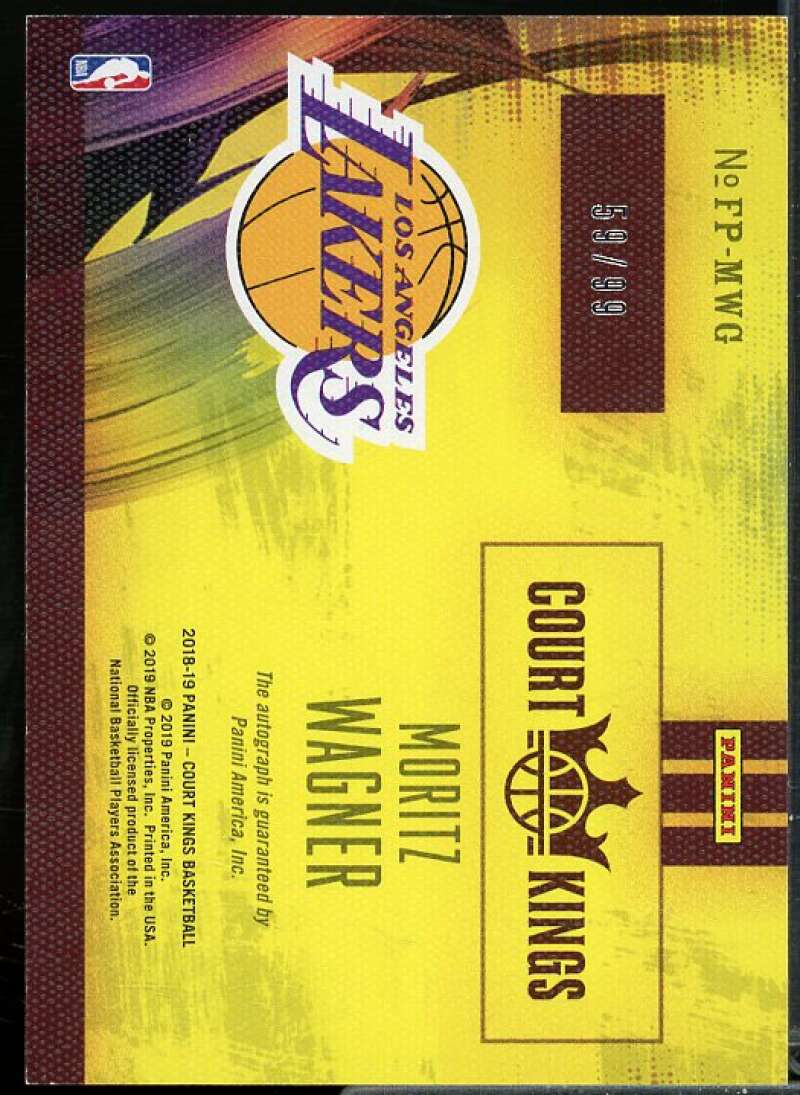 Moritz Wagner Rookie Card 2018-19 Court Kings Fresh Paint Autographs Ruby #16  Image 2