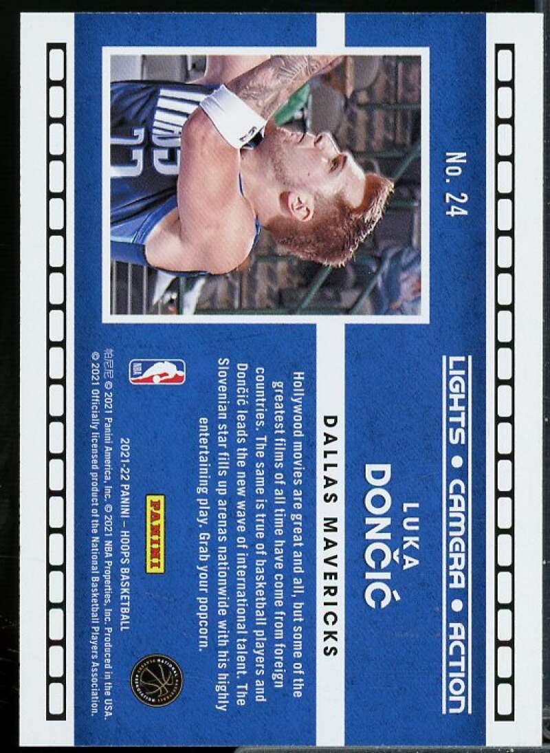 Luka Doncic Card 2021-22 Hoops Lights Camera Action #24  Image 2