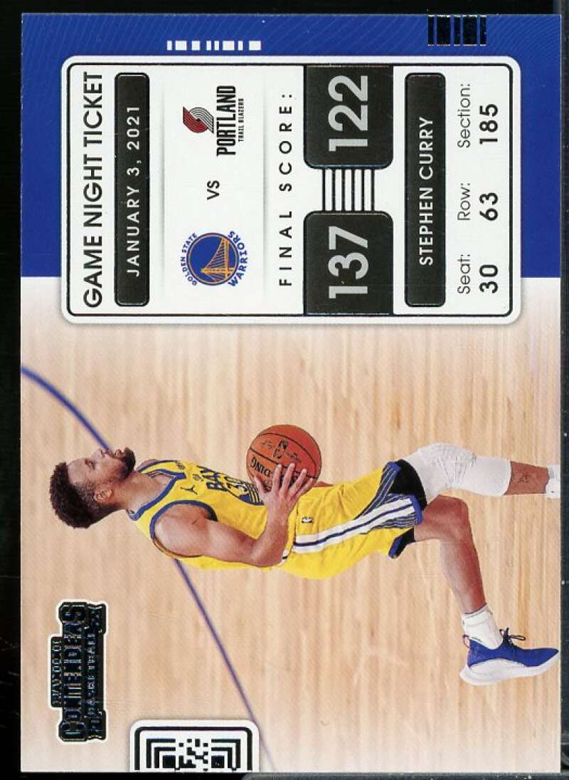 Stephen Curry Card 2021-22 Panini Contenders Game Night Ticket #8  Image 1